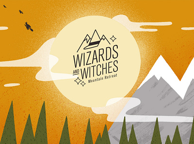 Wizards and Witches 06 Endframe clouds endframe explainer explainer video illustration illustrator logo lockup moon motion design mountains school of motion script witch witches wizards