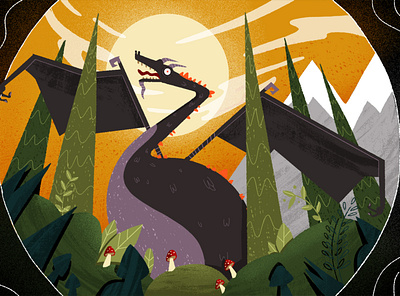 Wizards and Witches 02 character character design dragon explainer explainer video forest illustration illustrator motion motion design mountains mushrooms school of motion witches wizards woods