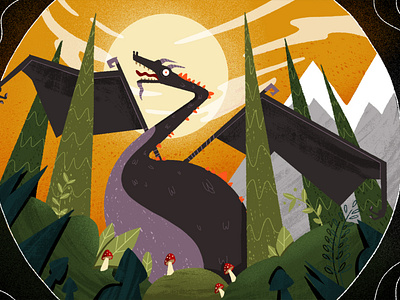 Wizards and Witches 02 character character design dragon explainer explainer video forest illustration illustrator motion motion design mountains mushrooms school of motion witches wizards woods
