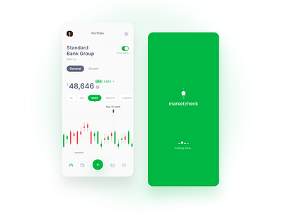 marketcheck app app dribbbleshot interface ios money stock stock market ui