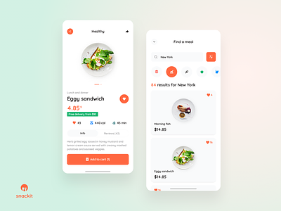 Snackit - order and search app design dinner dribbbleshot food foody interface ios lunchbox mobile order takeaway tasty ui userexperiance ux