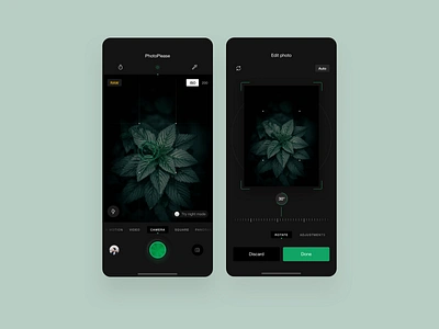 Take a photo app app black dark ui dribbbleshot greens interface ios mobile photoshop shot ui userexperiance userinterface ux