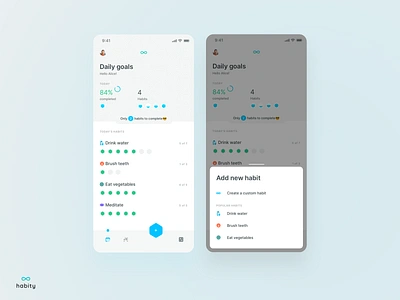 Your habits app blue design dribbbleshot habit tracker habits interface ios mobile to do ui userexperiance userinterface ux