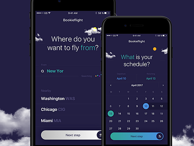 Book your flight UI