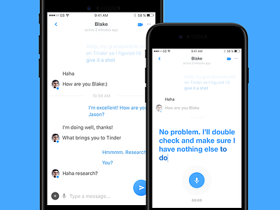 MessagingApp - chat and recording view