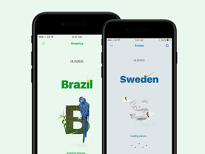 Travel app - loading screens