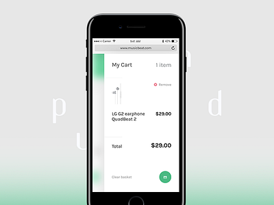 Musicbeat - cart screen beat browser design ios mobile musicstore store ui web