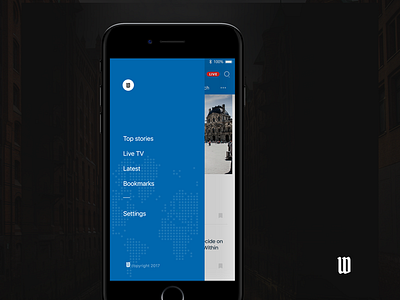 News app app ios menu mobile news world