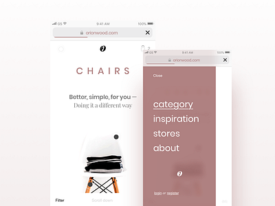 E- commerce concept e commerce furniture ios minimal mobile shop store