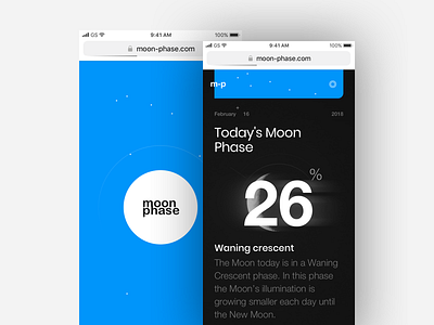 Moon Phase website ios mobile moon space web