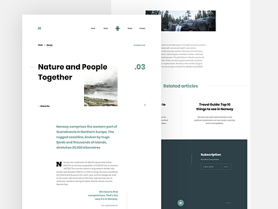 Blog post - .Nature article blog journey nature norway post travel trip typography web webdesign