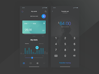 My Wallet App concept app dark dribbbleshot interface ios mobile ui wallet