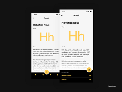 Typepair App app design interface ios letter mobile shot type typography ui ui ux userinterface