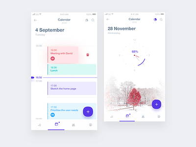 Calendar Task app calendar design dribbbleshot interface ios list mobile task todo ui ux