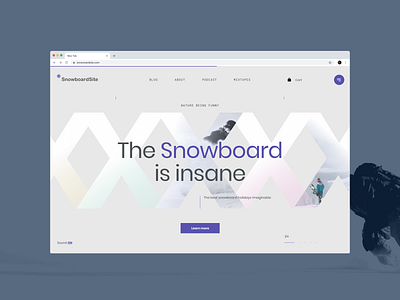 Snowboard site board dribbbleshot interface snow snow day snowboard typography ui uiux ux web website winter