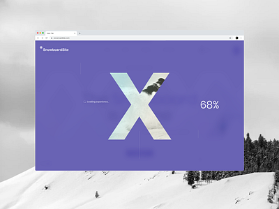 Snowboard Loading Experience board design dribbbleshot interface snow snowboard typography ui ux web webdesign website winter