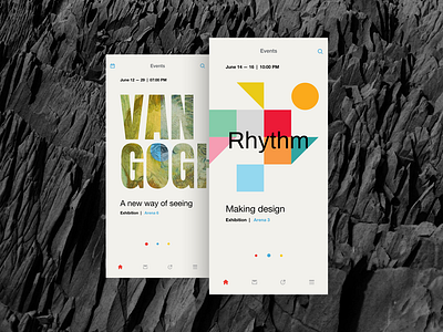 Art Season app art color design dribbbleshot event interface ios mobile museum typography ui ux