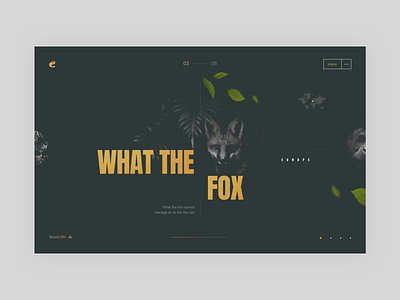 Wildlife - Website dark design dribbbleshot fox interface ui ux web webdesign website website banner wild wild animals wildlife
