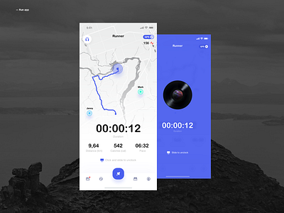 Runner App app design dribbbleshot interface ios mobile runner runners ui uidesign userexperiance userinterface ux
