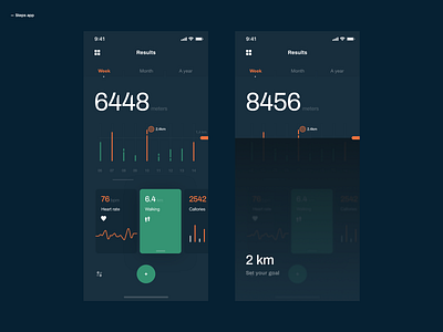 Steps App app design dribbbleshot health health app interface ios mobile steps ui userexperiance userinterface ux