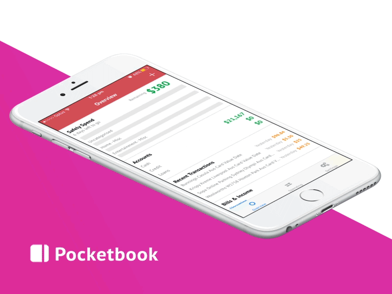 Pocketbook finance user interface