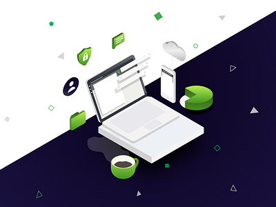 Iogin illustration connect illustration isometric