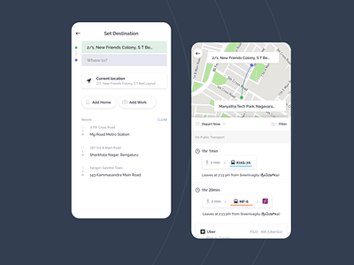 Plan A to B trips with ease commute designspiration destination location locations public transport trackers transport travel uiux