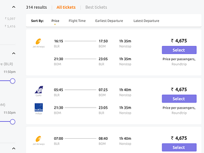 Flight Web SRP airlines alert filters flights page price recent result results search tickets travelling