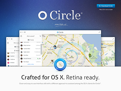 Circle For Mac (Concept) circle circle app circle for mac landing landing page os x ui user interface