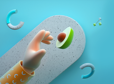 Avocado branding c4d web