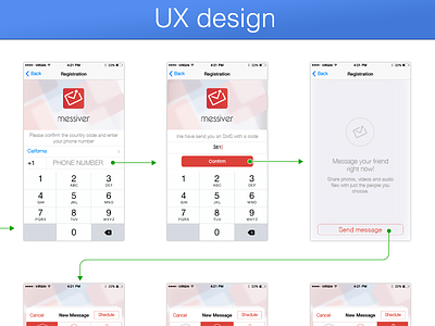 iOS messenger design flat ios messenger sketch ui ux