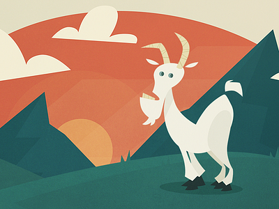 Goat goat illustration sunset