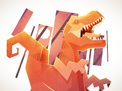 Dinosaur cubist dinosaur illustration t rex