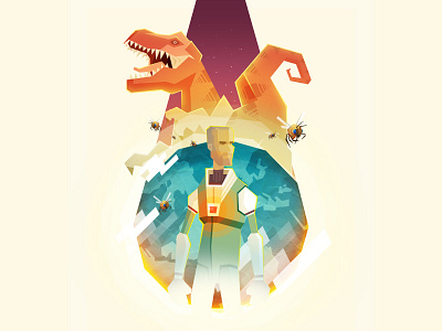 Adventure Time bees concept art dinosaur game illustration poster space guy