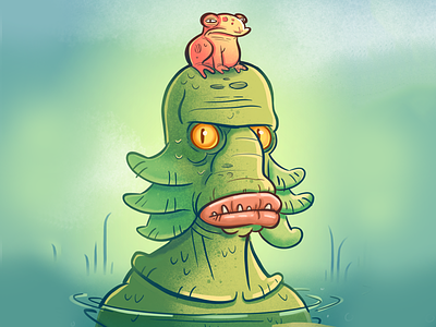 Lagoon Goon doodle frog illustration lagoon monster procreate