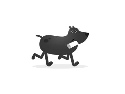 Animation: Dog fetching newspaper