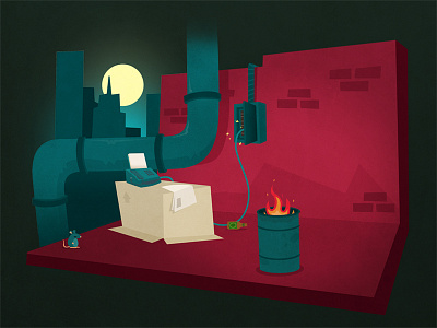Office 4 alley background illustration office