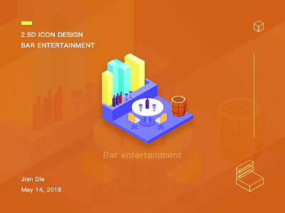 2.5D Bar entertainment icon 2.5d，icon，bar entertainment