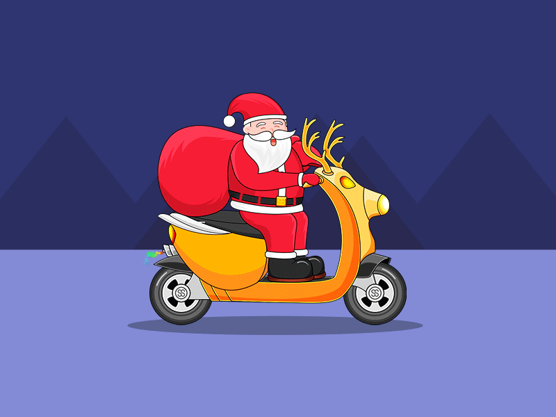Your Christmas present is on the way icon，2.5d illustration logo motion