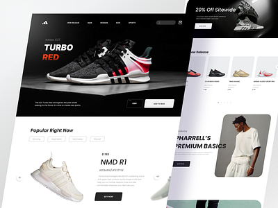 Adidas Web - Exploration Design adidas clothing fashion minimalist red shoes ui design web web design website