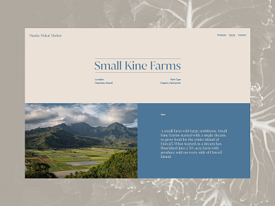 Small Kine Farms – Farm Profile Page clean design farm freelance grid layout ui