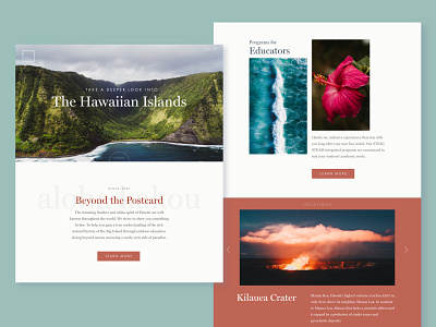 Hawaiian Educational Tours clean colors design freelance hawaii landing page minimalist ui web web design web designer whitespace