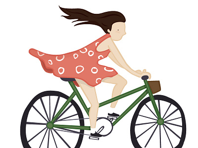 Bike Girl bike illustration spring
