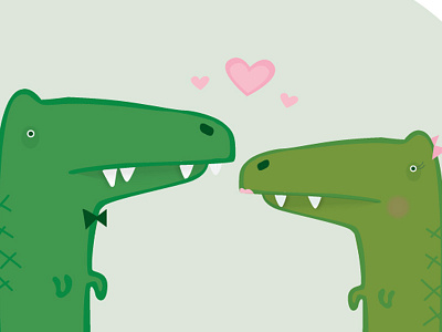 Crocodile Lovin' animal crocodile illustration love