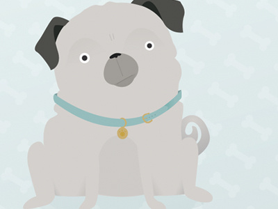 Pug Love dog illustration pug