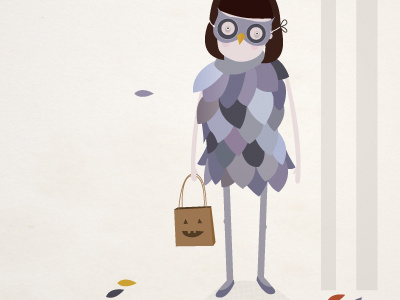 Owl Girl bird halloween illustration owl
