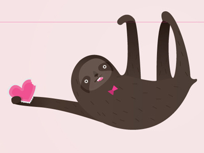 Valentine's Sloth illustration sloth valentine valentines day