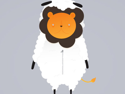 March Lion illustration lamb lion march