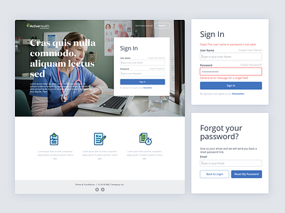 Medical Product landing page design