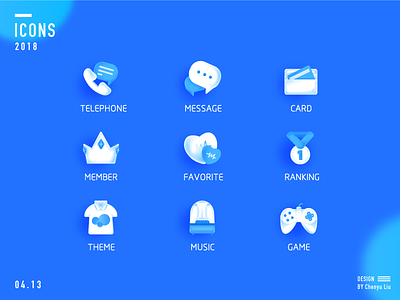 ICONS blue icons phone ui